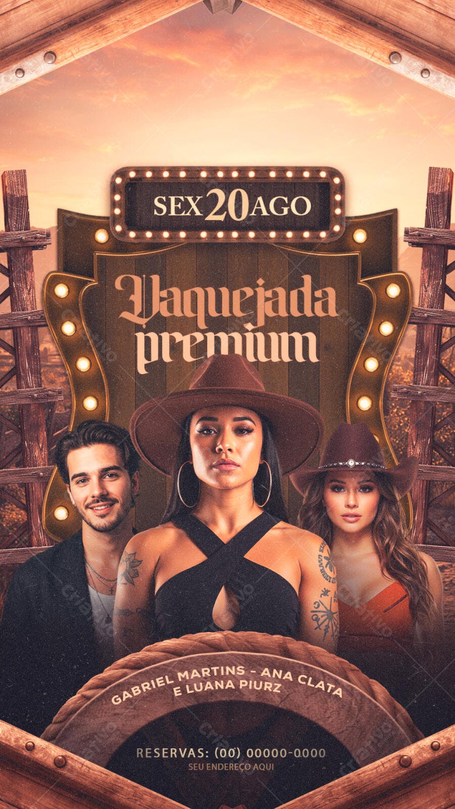 Flyer Vaquejada Premium Agostina PSD Editável