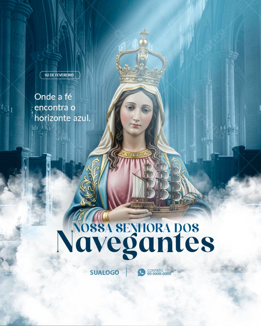 Post Nossa Senhora dos Navegantes 2 de Fevereiro PSD Editável