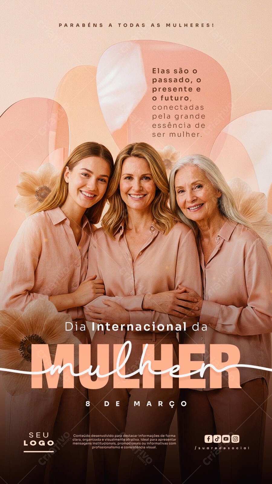 Story Dia Internacional da Mulher 8 de Março PSD Editável