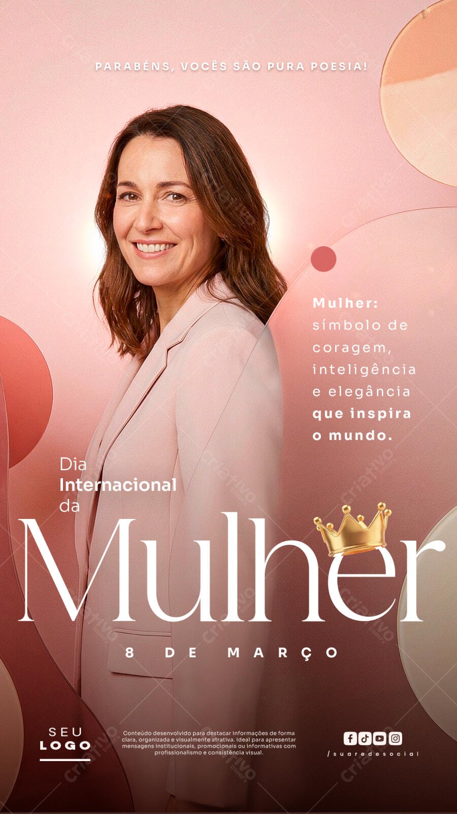 Story Dia Internacional da Mulher 8 de Março PSD Editável