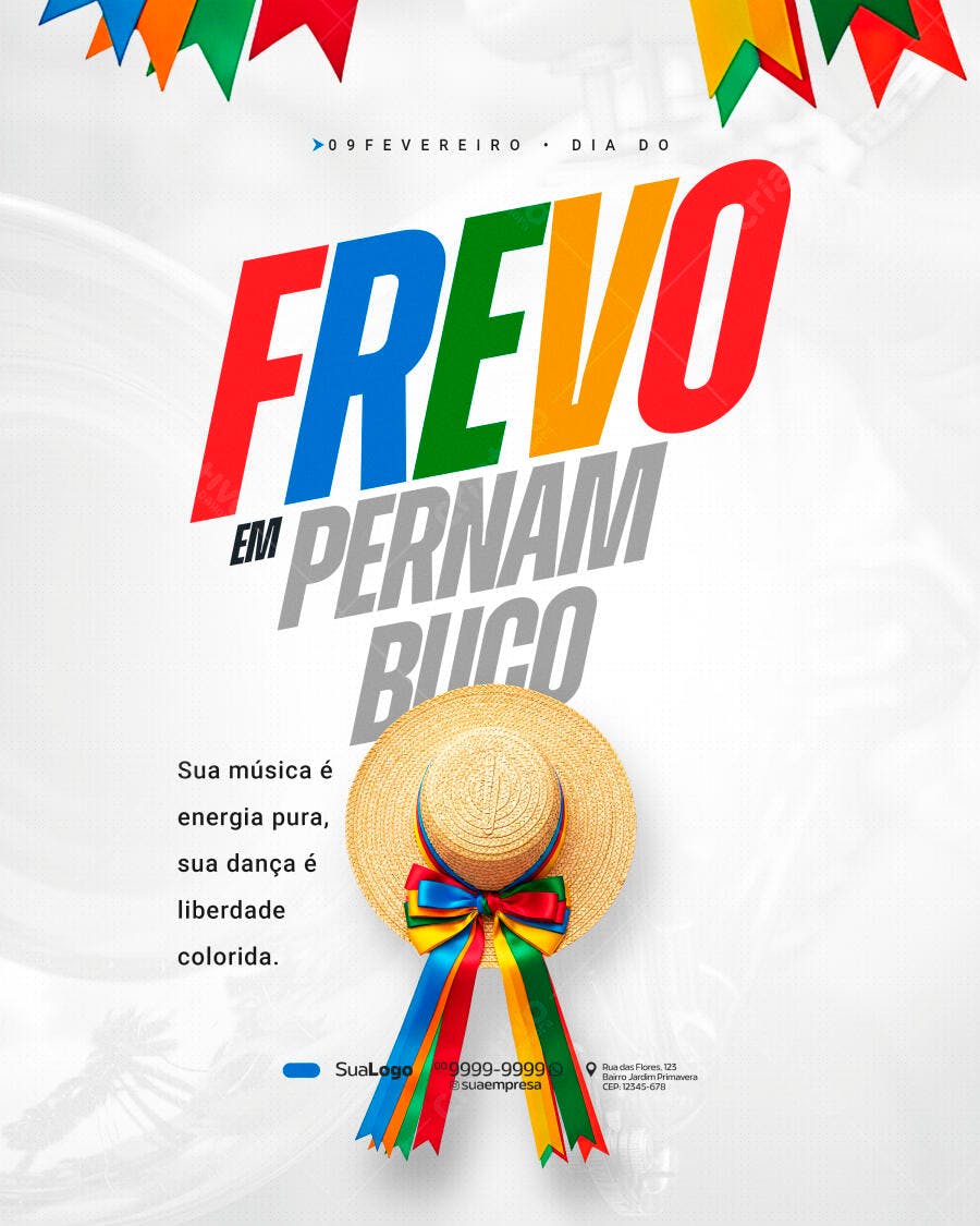 Post Instagram Frevo em Pernambuco PSD Editável