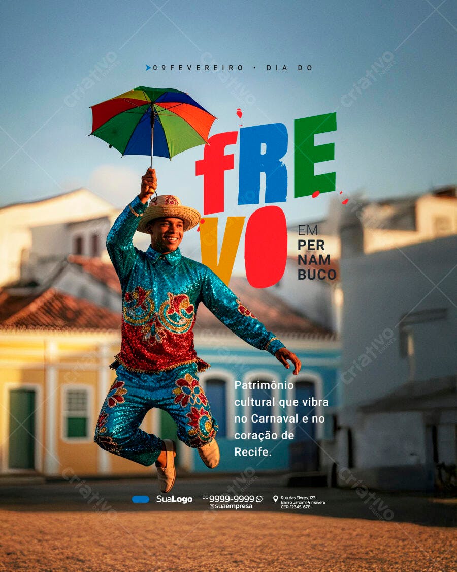 Post Instagram Frevo Carnaval Pernambuco PSD Editável