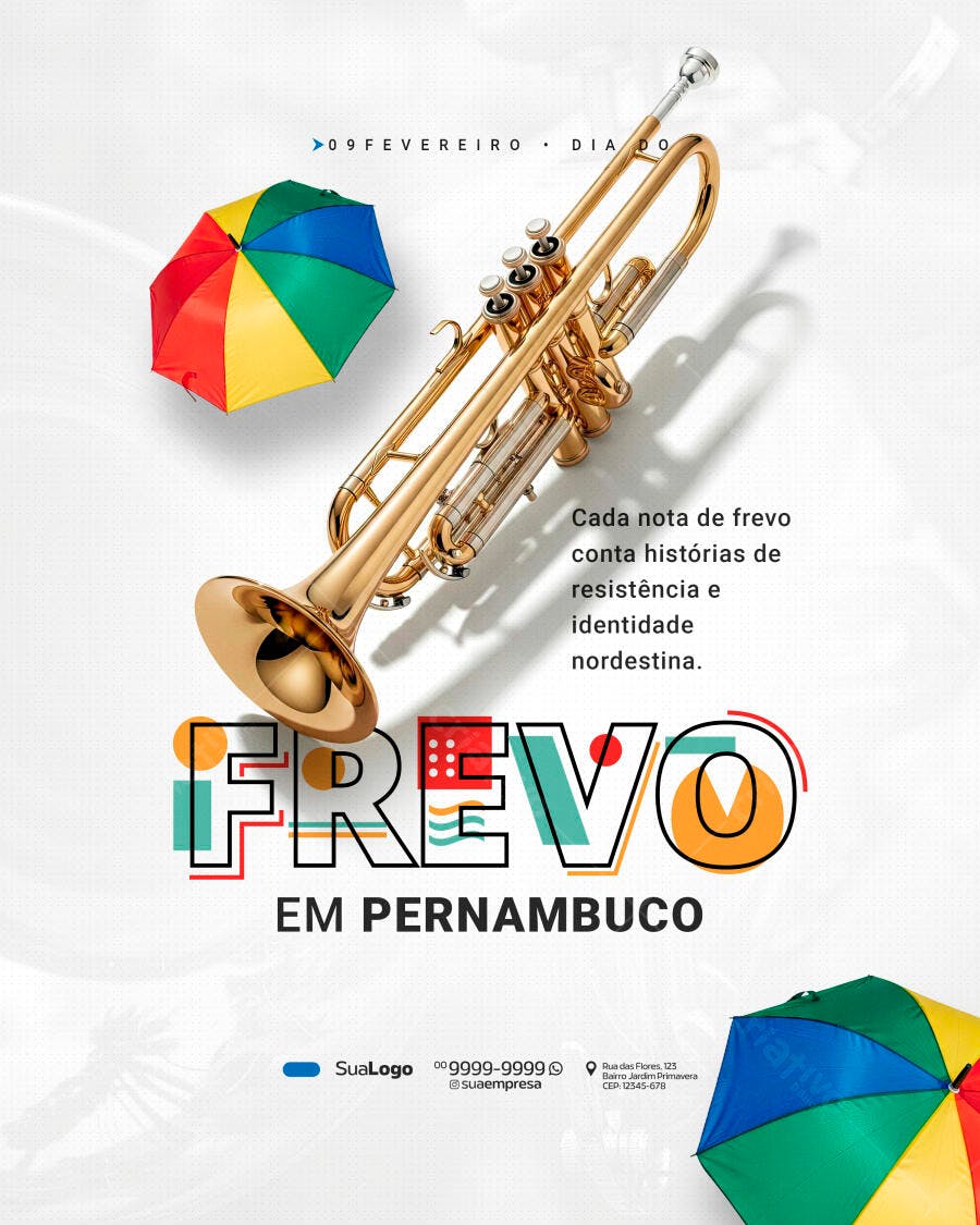 Post Frevo Carnaval Pernambuco PSD Editável