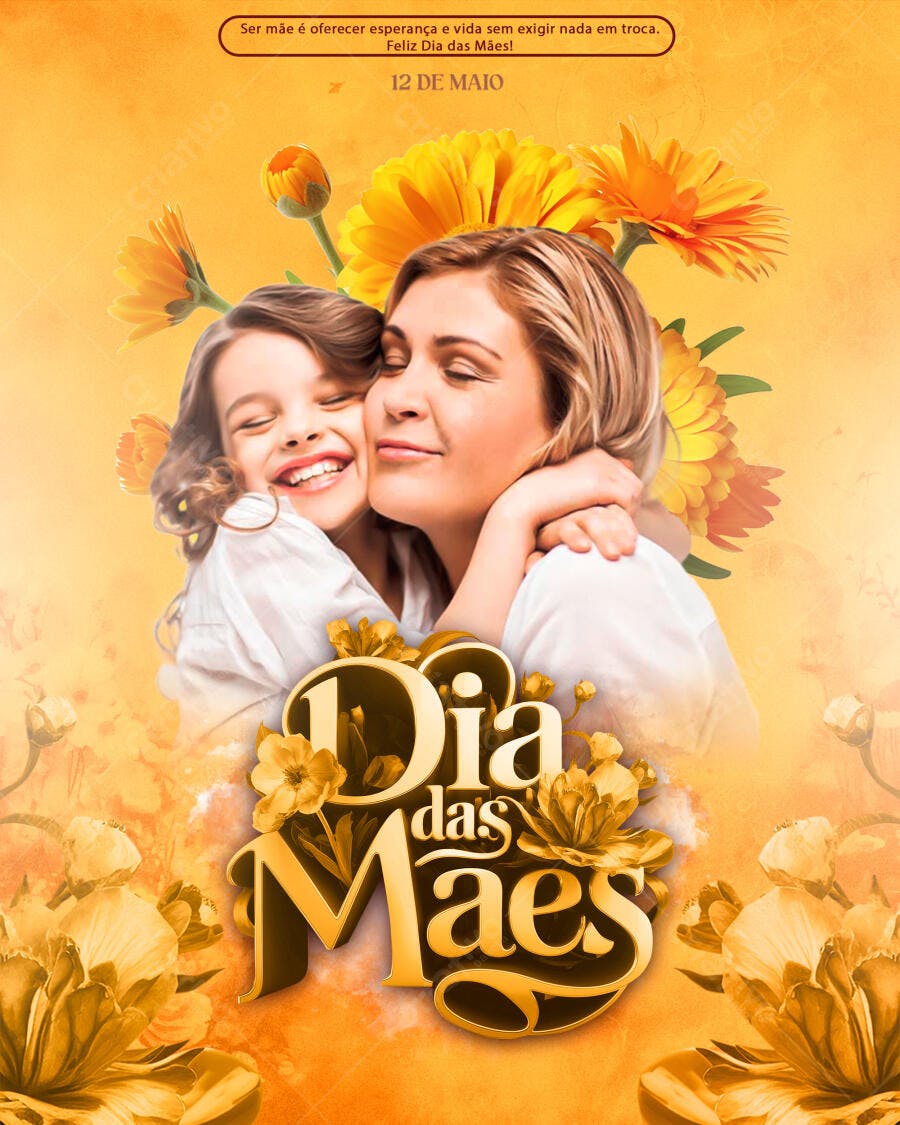 Flyer Dia das Mães Maio Família PSD Editável