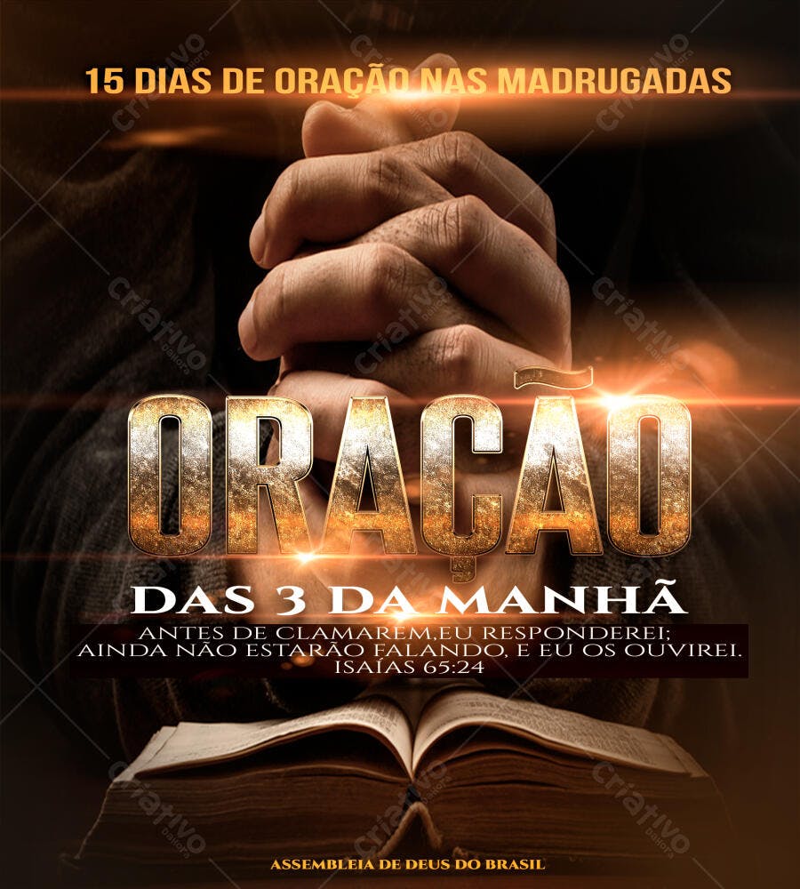 Flyer Oração Madrugada Igreja Evangélica PSD Editável