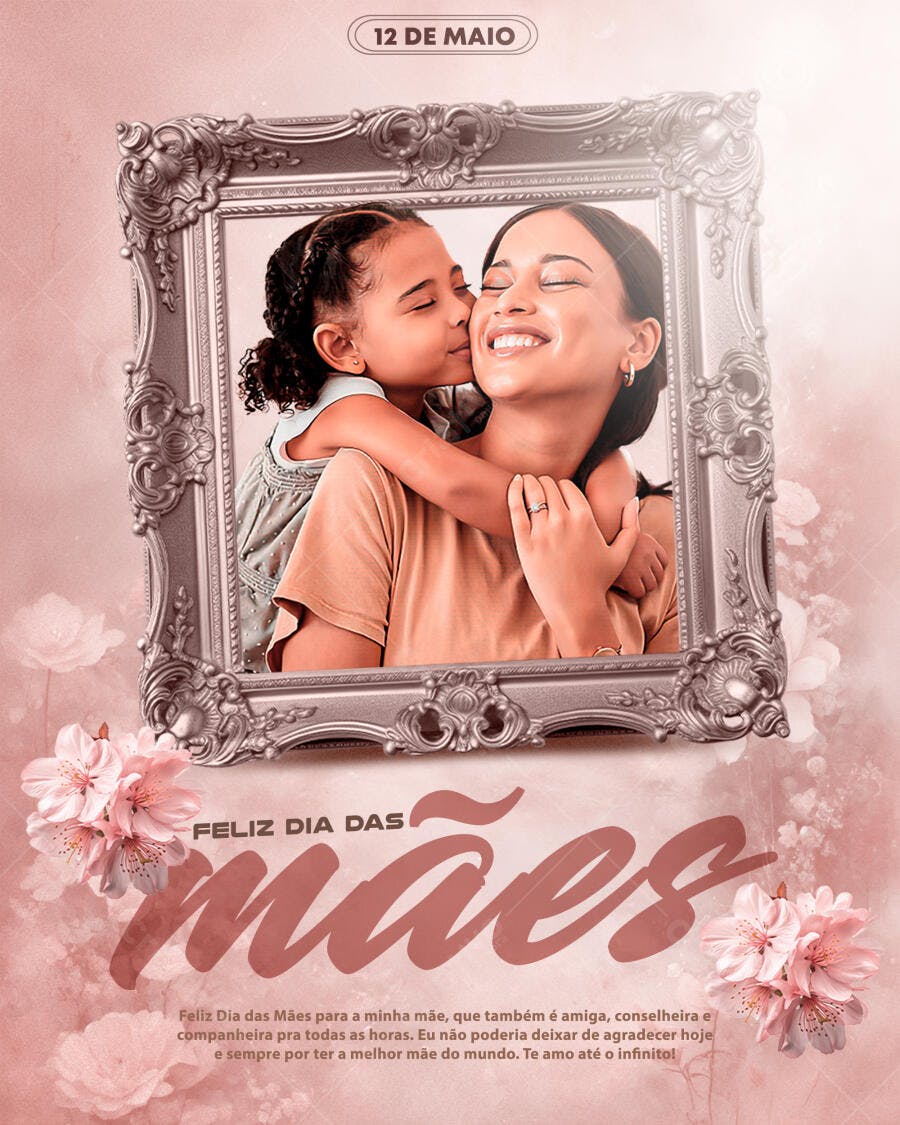 Post Instagram Dia das Mães 12 de Maio PSD Editável