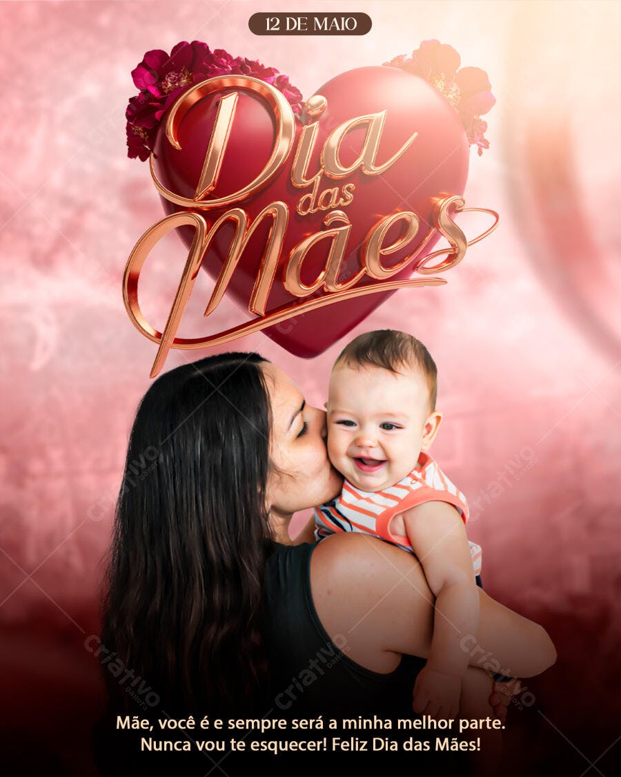 Post Instagram Dia das Mães 12 de Maio PSD Editável