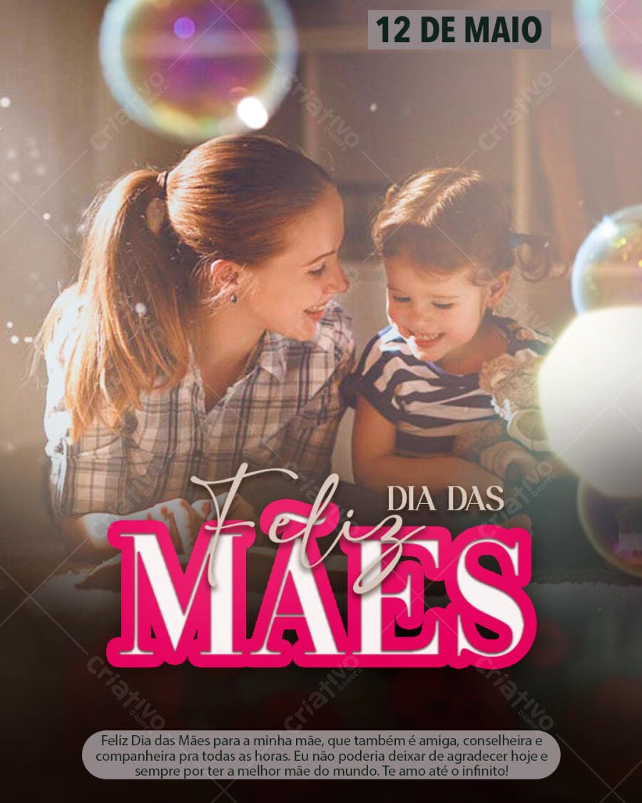 Post Instagram Dia das Mães 12 de Maio PSD Editável