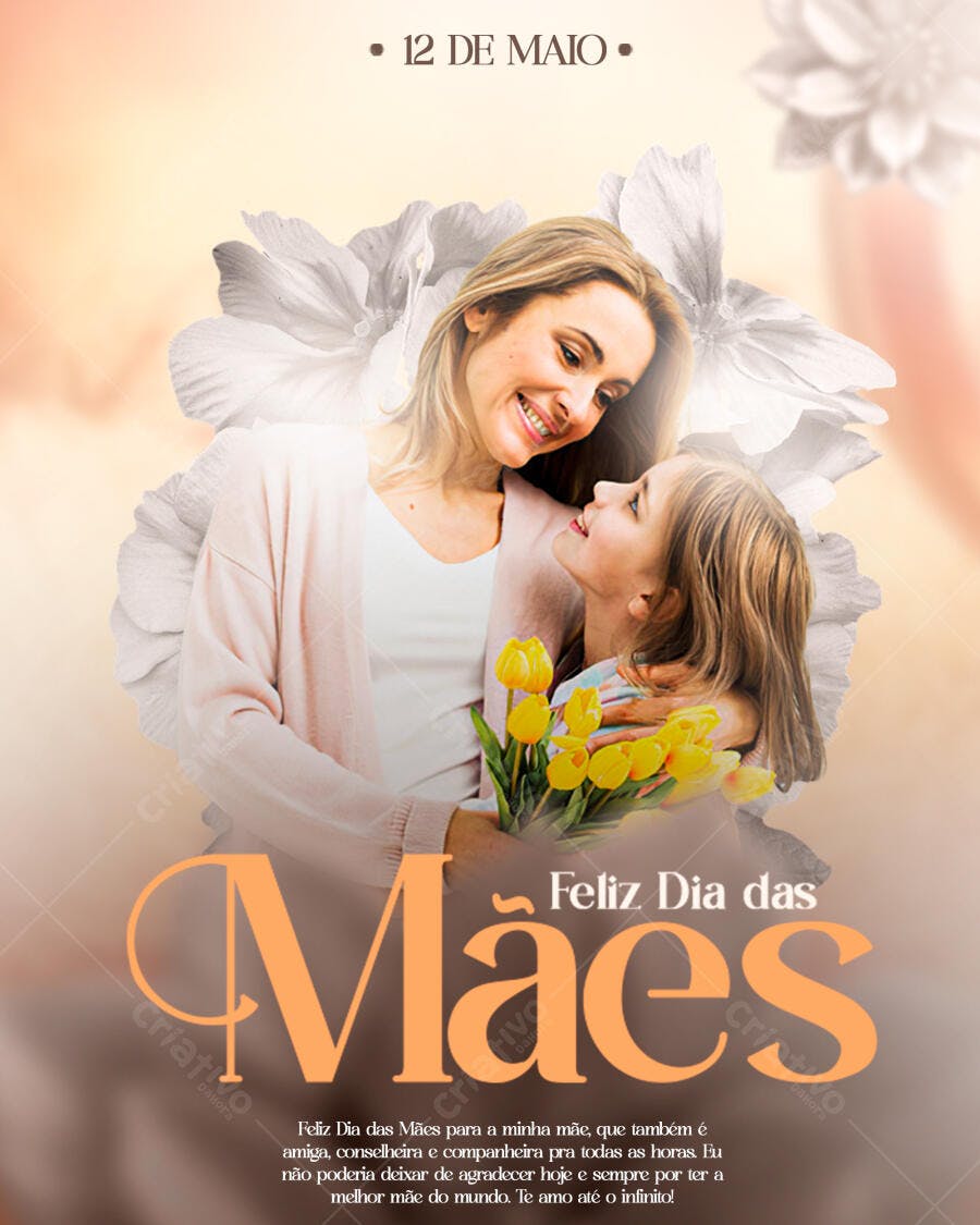 Post Instagram Dia das Mães 12 de Maio PSD Editável