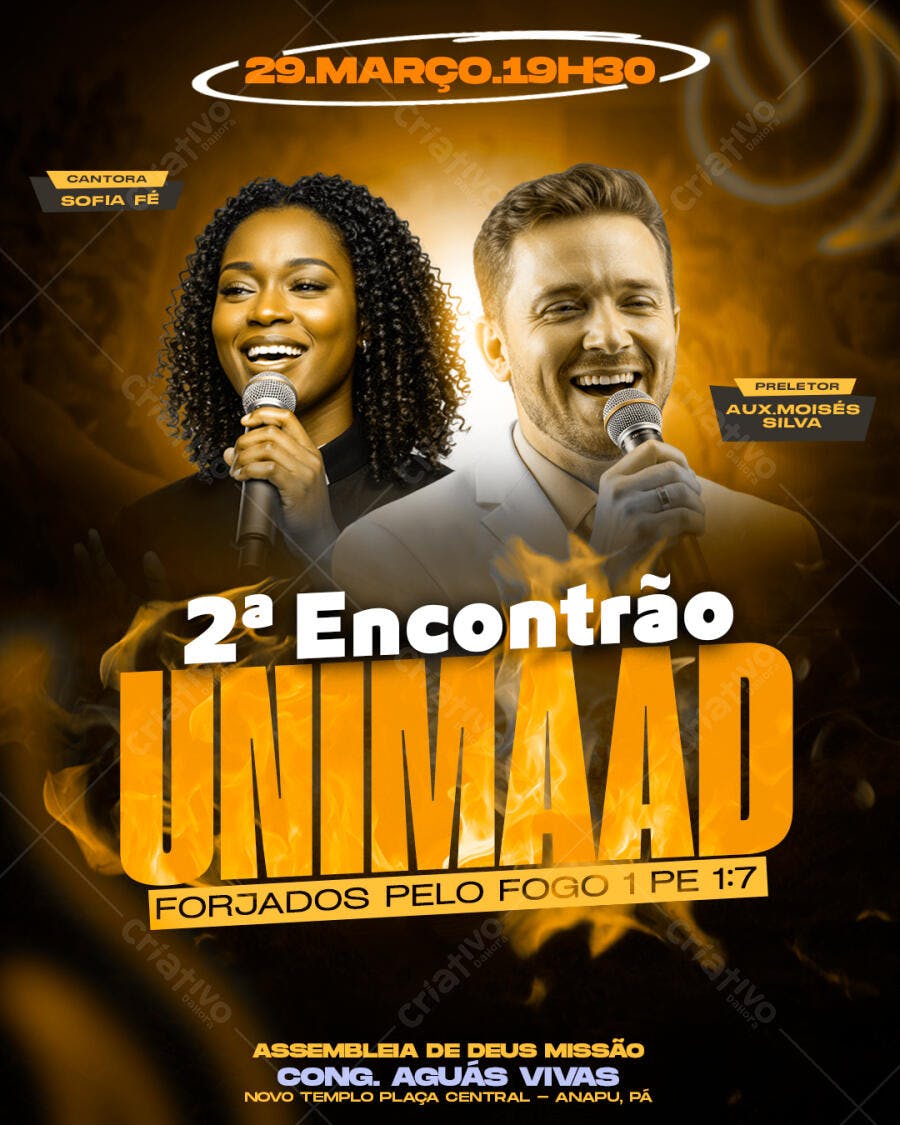 Flyer Encontrão UNIMAAD Igreja Evangélica PSD Editável