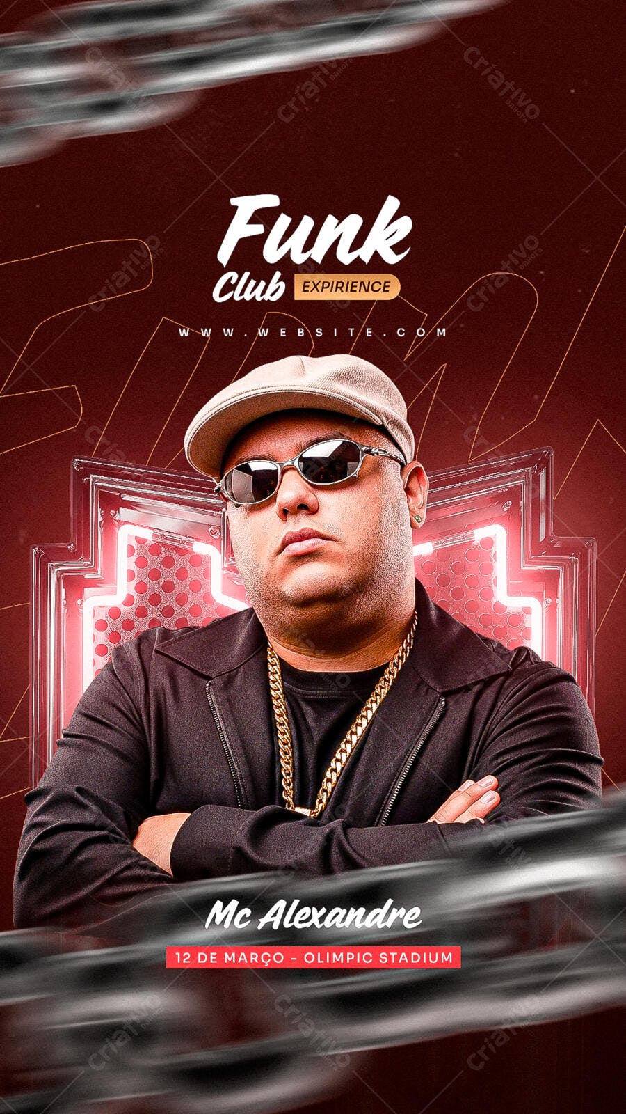 Story Instagram Funk Club Expérience Março PSD Editável