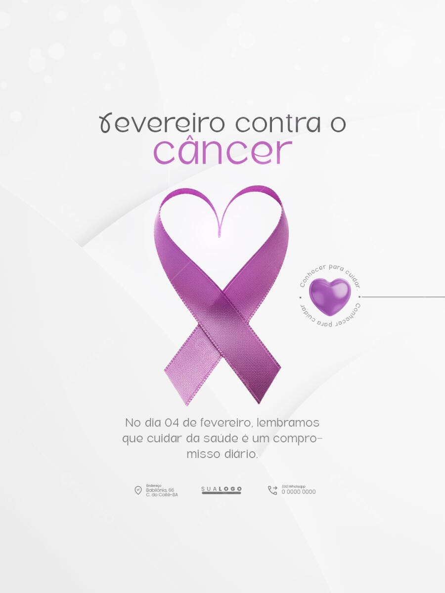 Post Fevereiro Contra o Câncer PSD Editável