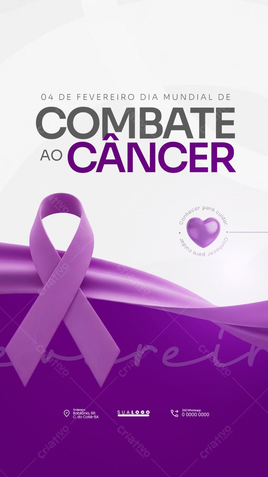 Story Dia Mundial Combate ao Câncer Fevereiro PSD Editável