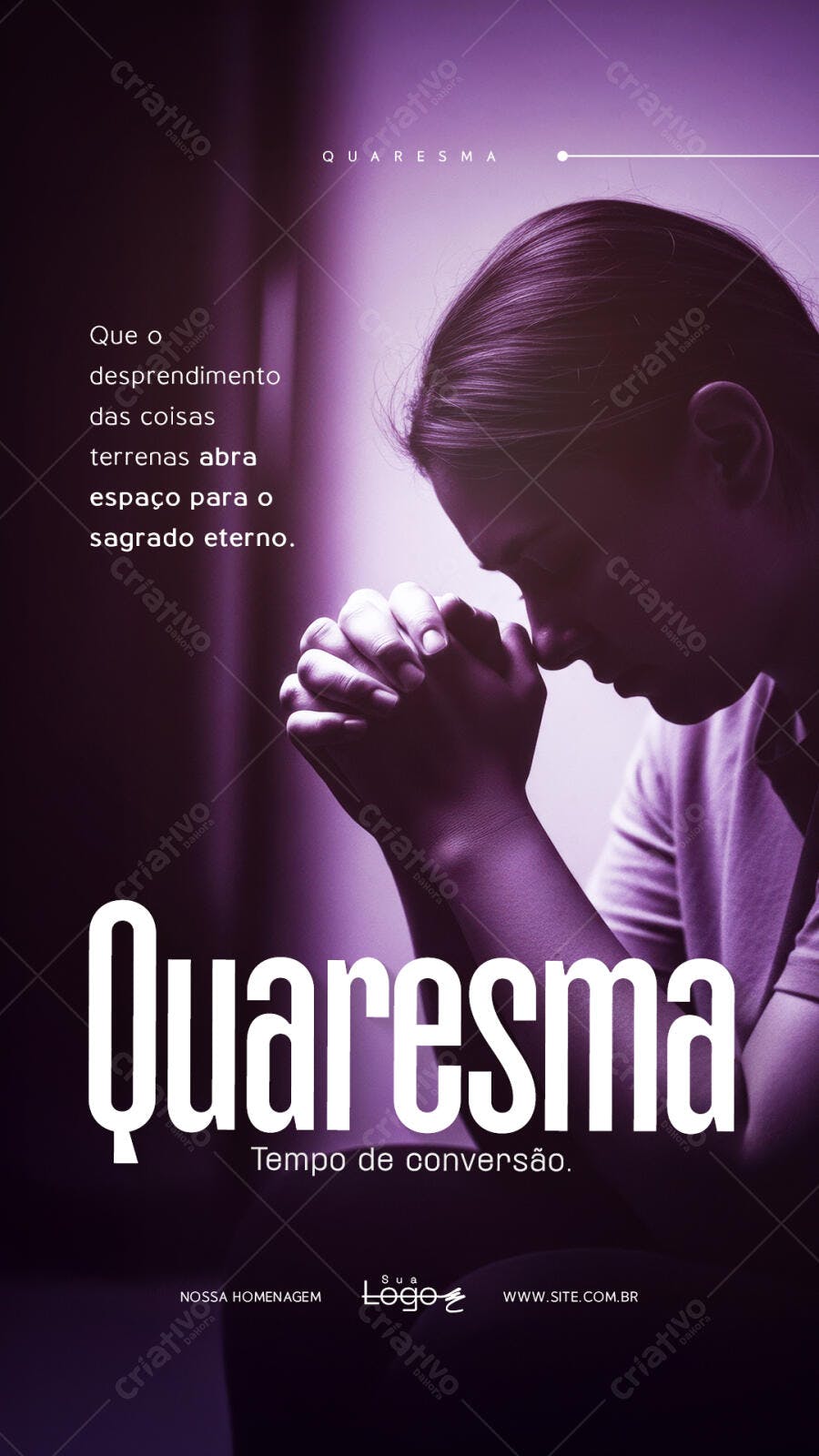 Story Quaresma Tempo de Conversão PSD Editável