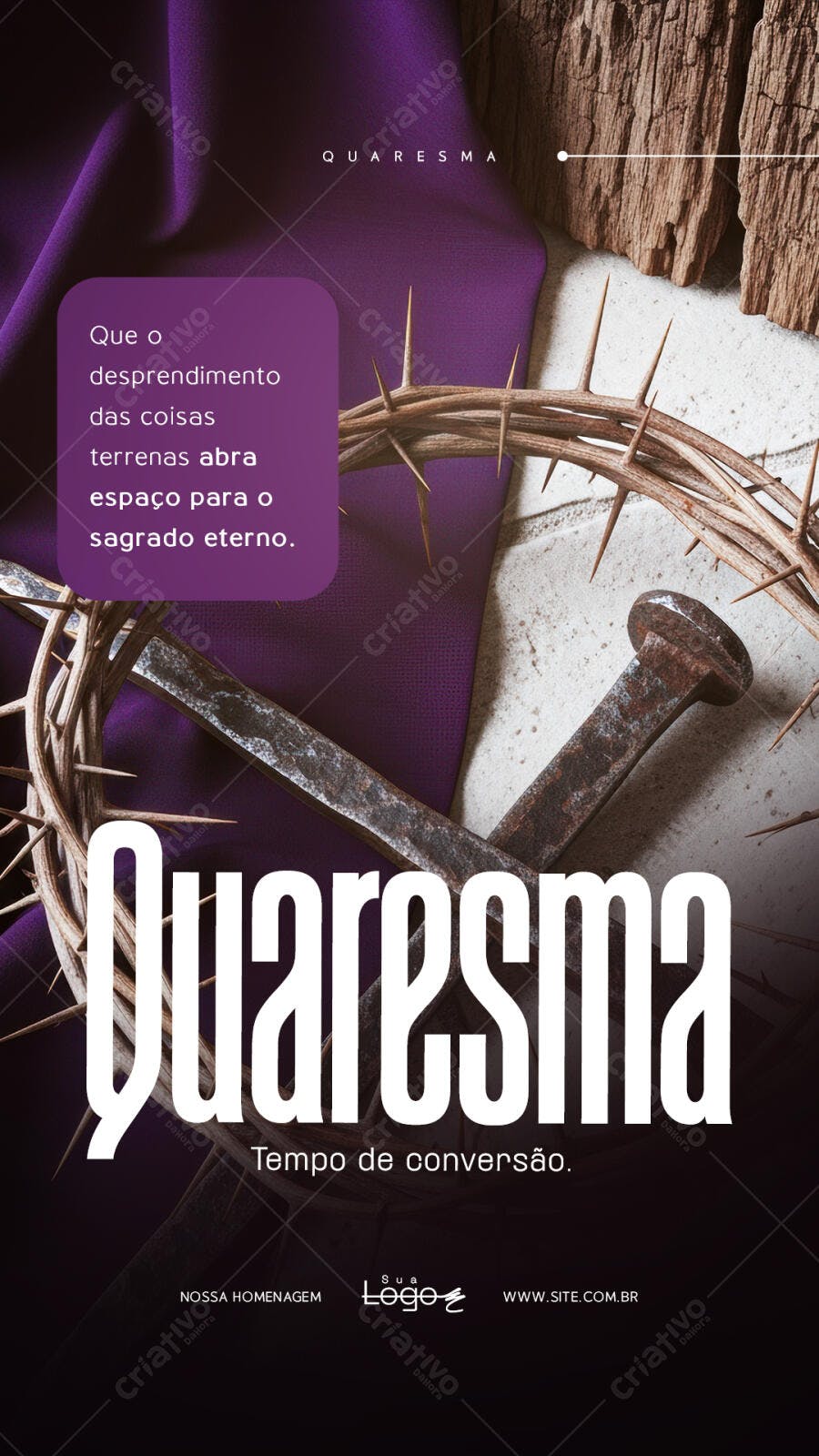 Story Quaresma Tempo de Conversão PSD Editável