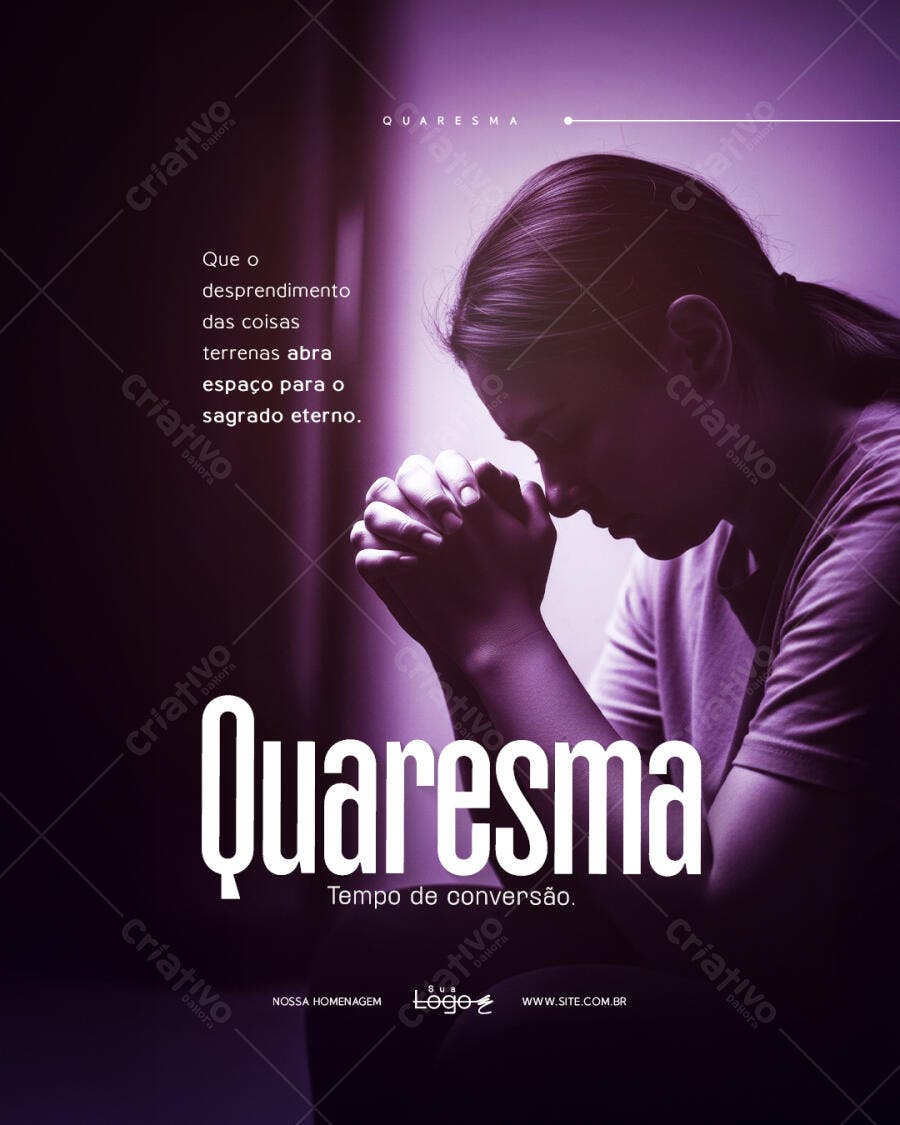 Post Quaresma Igreja Religião PSD Editável