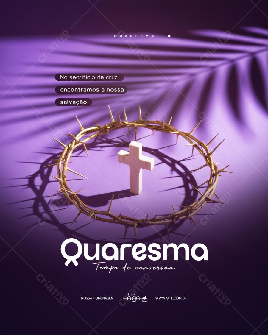 Post Quaresma Igreja Católica PSD Editável