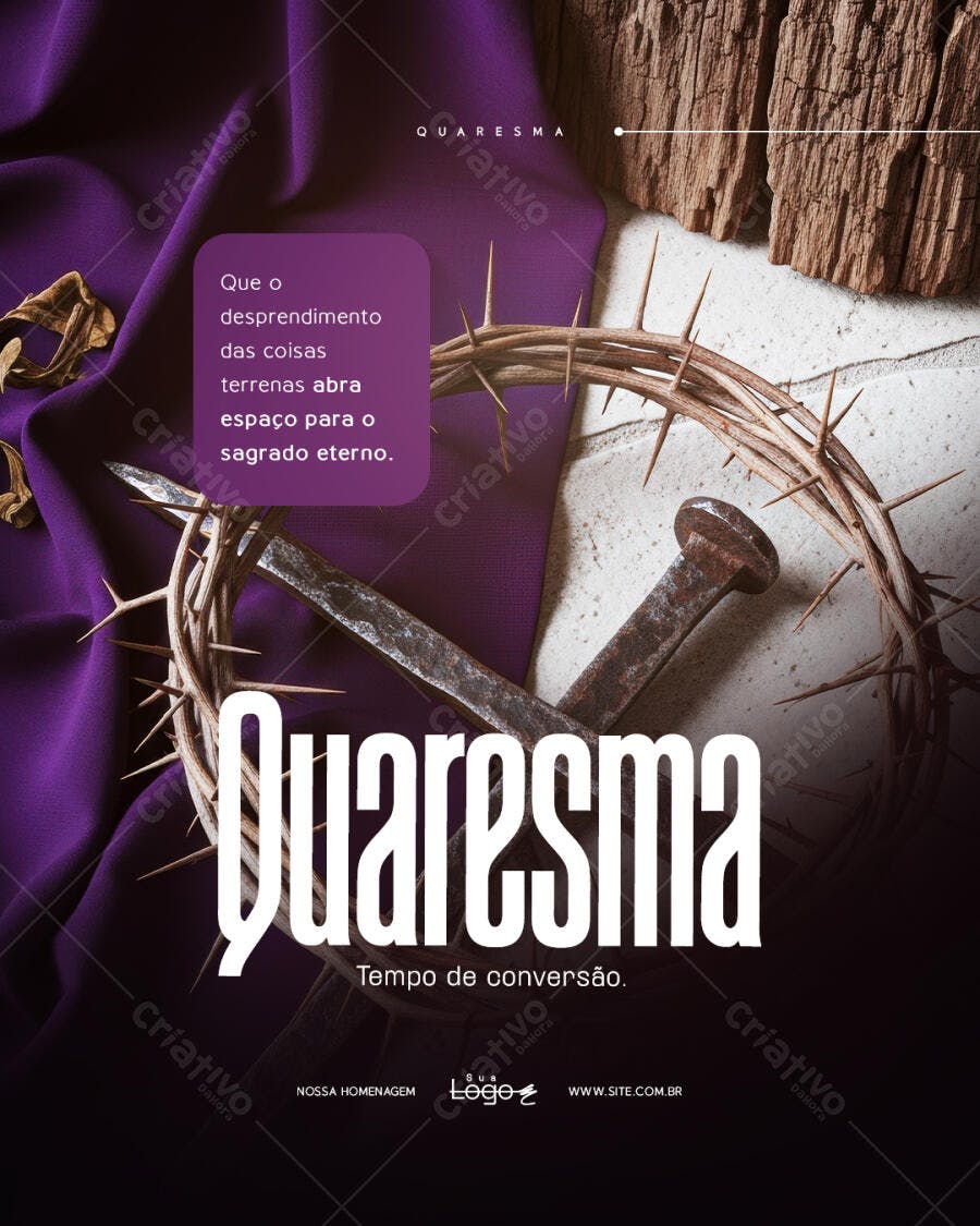 Post Quaresma Tempo de Conversão PSD Editável
