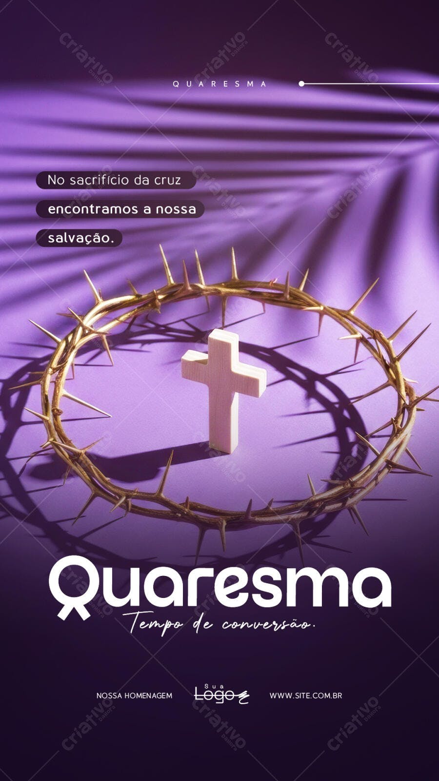 Story Instagram Quaresma Coroa de Espinhos PSD Editável