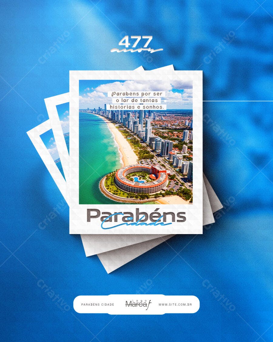Post Aniversário Cidade 477 Anos PSD Editável