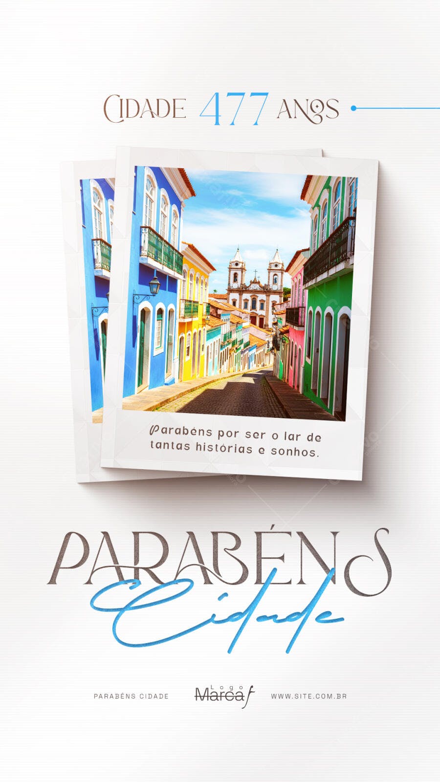 Post Instagram Aniversário Cidade 477 Anos PSD Editável