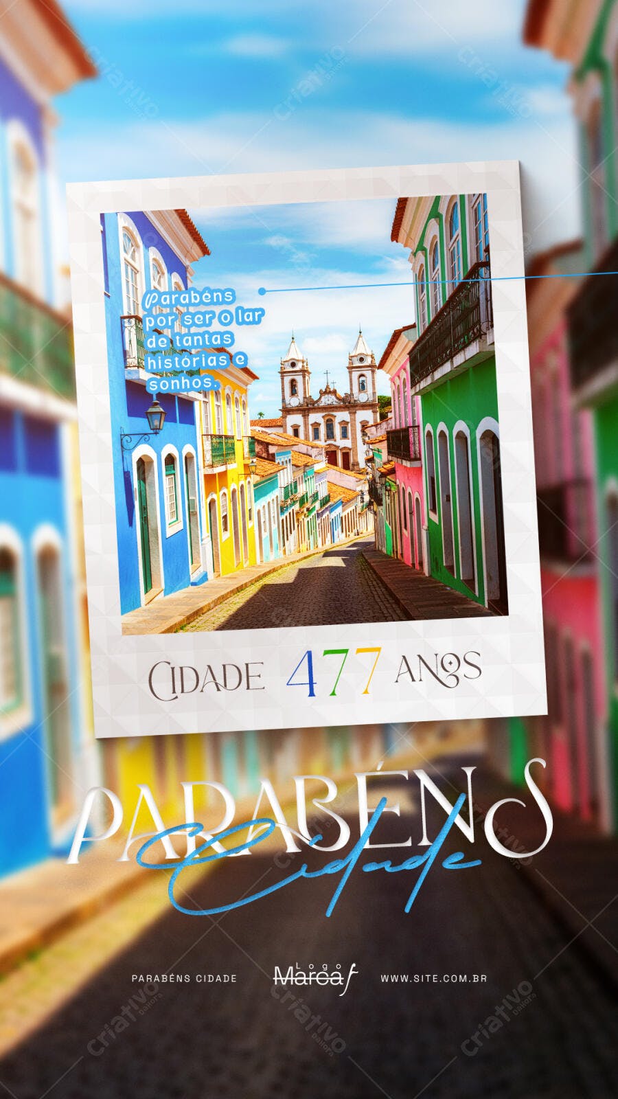 Post Instagram Aniversário Cidade Histórica PSD Editável