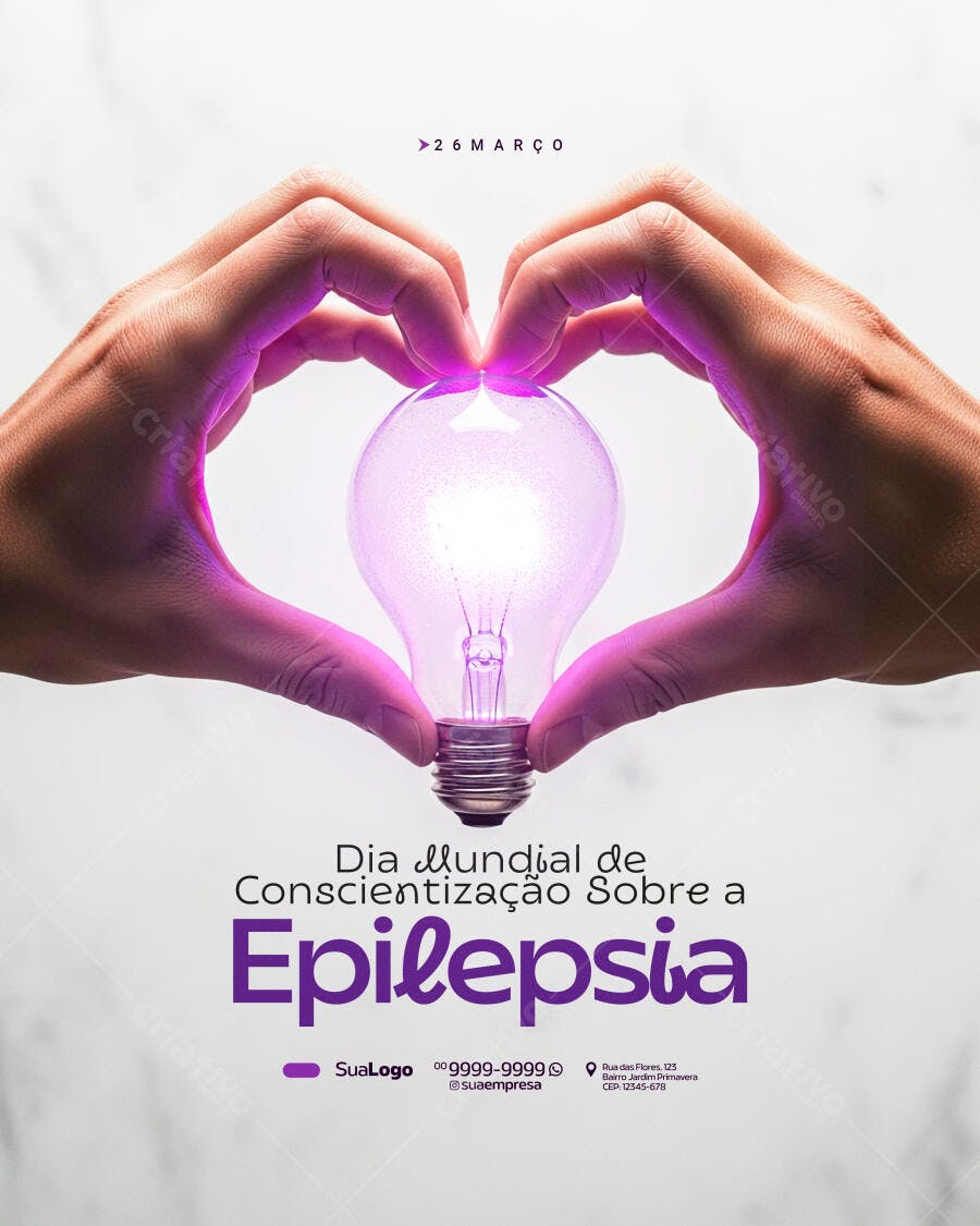 Post Instagram Dia Mundial Epilepsia Março PSD Editável