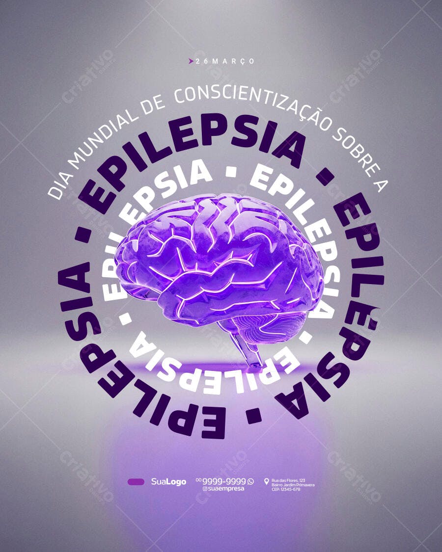 Post Instagram Dia Mundial Conscientização Epilepsia PSD Editável