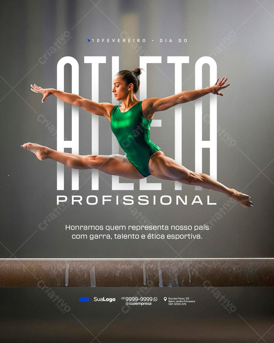 Post Instagram Dia do Atleta Profissional PSD Editável