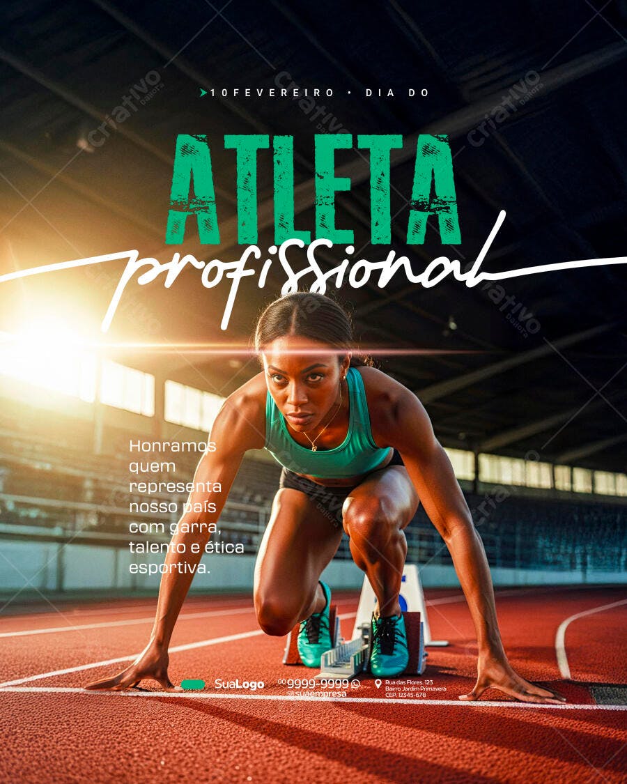 Post Instagram Dia do Atleta Profissional PSD Editável