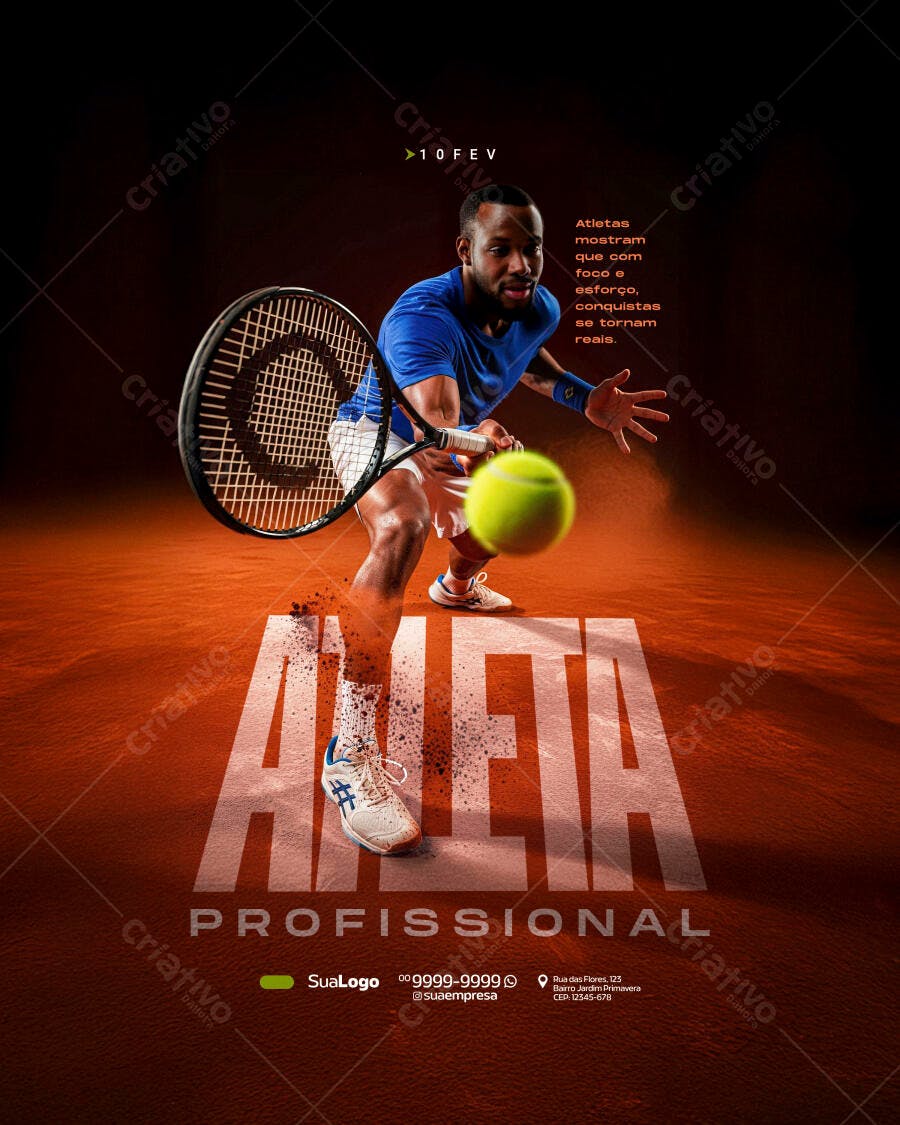 Post Instagram Tênis Atleta Profissional PSD Editável
