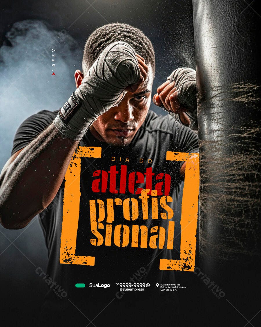 Post Dia do Atleta Profissional Academia PSD Editável