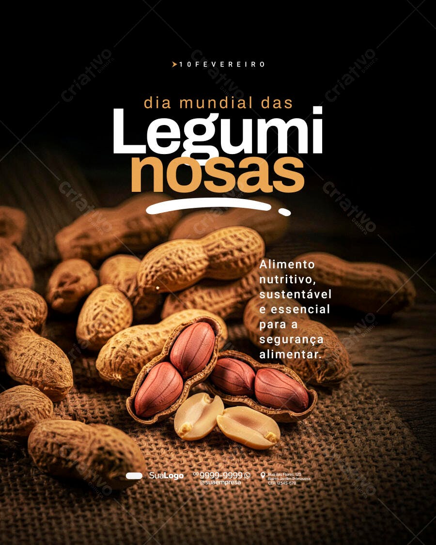 Post Instagram Dia Mundial das Leguminosas PSD Editável