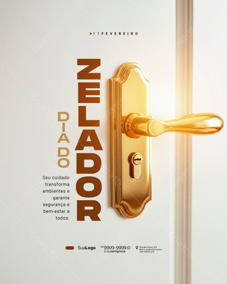 Post Instagram Dia do Zelador 11 de Fevereiro PSD Editável