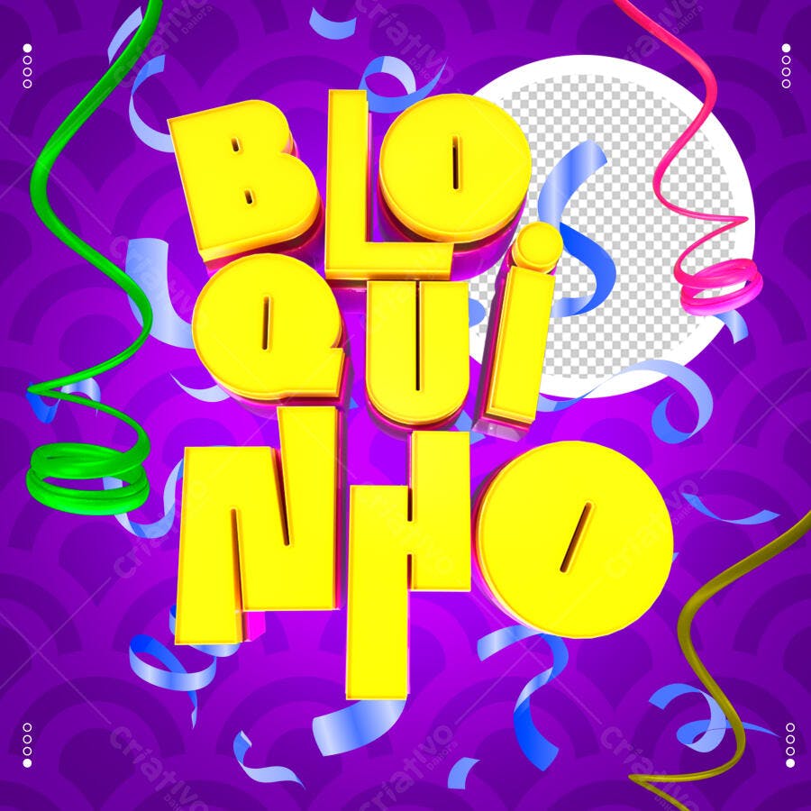 Post Instagram Bloquinho Carnaval Fevereiro PSD Editável