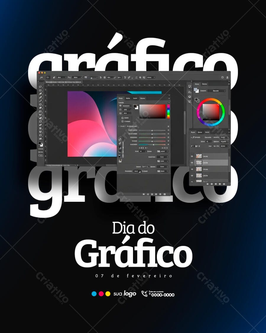 Post Dia do Gráfico 07 de Fevereiro PSD Editável
