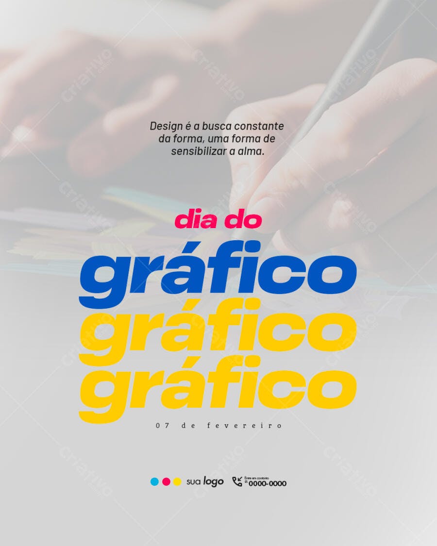 Post Instagram Dia do Gráfico 07 de Fevereiro PSD Editável