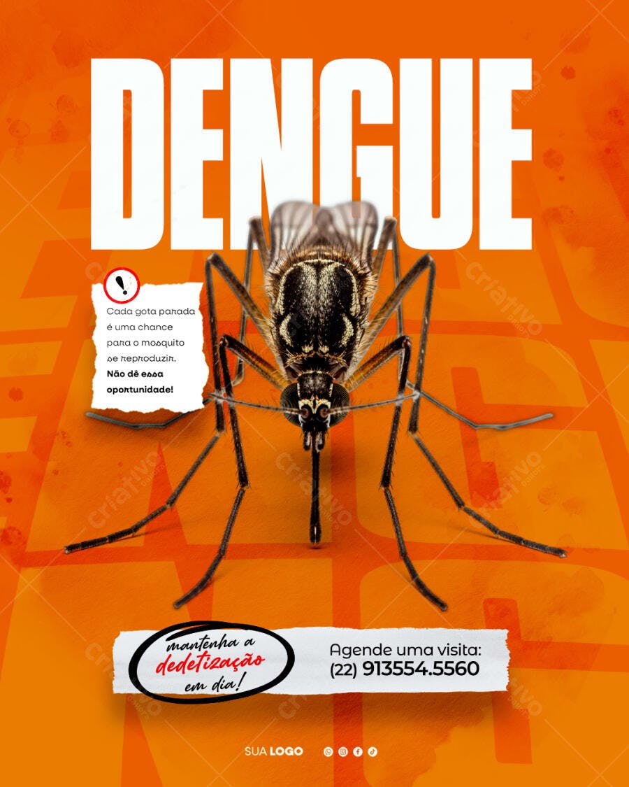 Post Instagram Dengue Dedetização Saúde PSD Editável