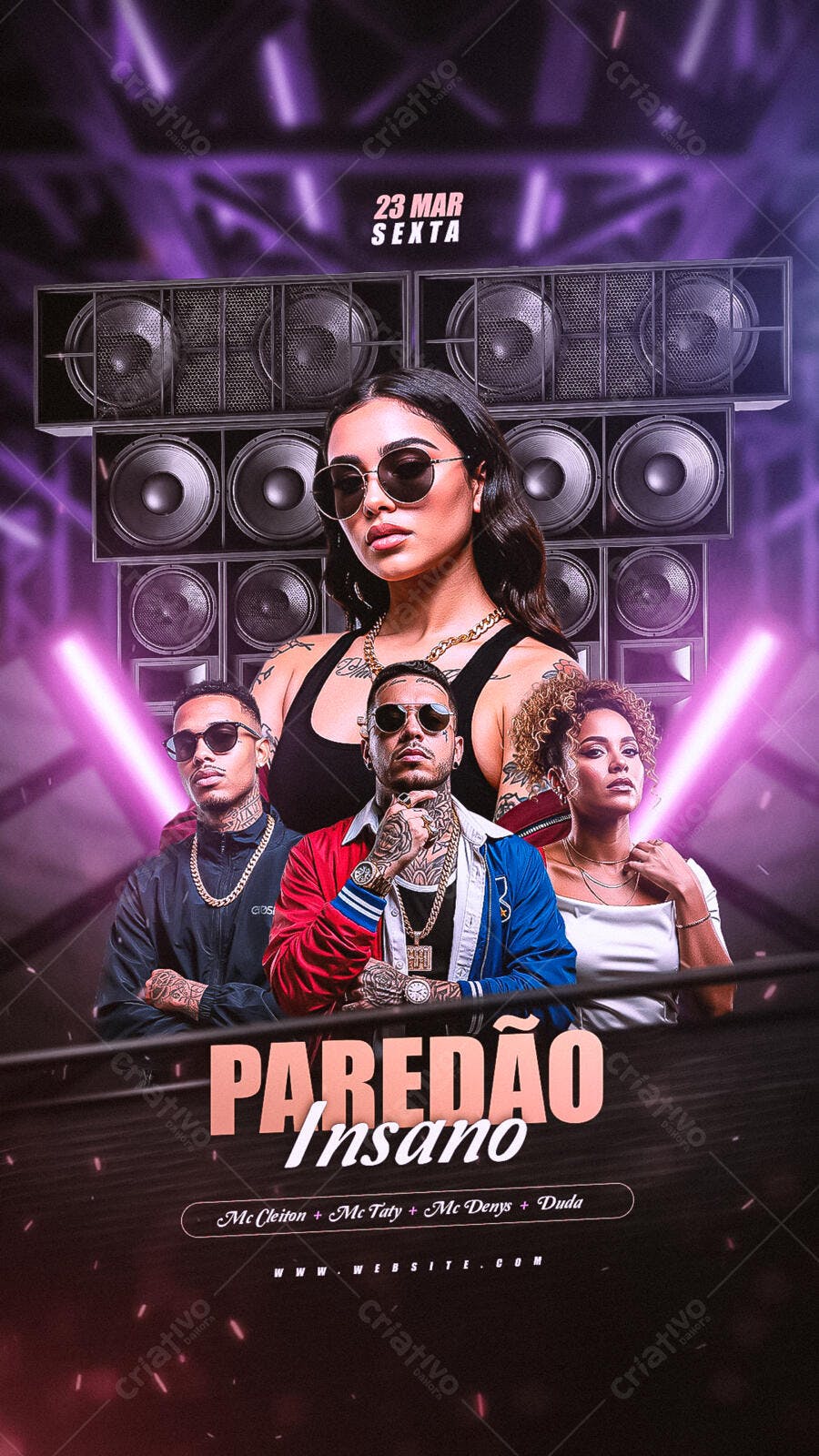 Story Instagram Festa Balada Paredão Insano PSD Editável