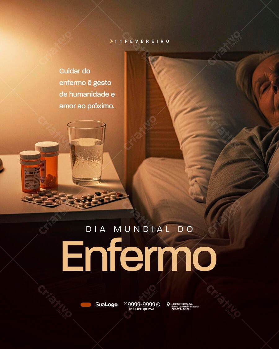 Post Instagram Dia Mundial do Enfermo 11 de Fevereiro PSD Editável