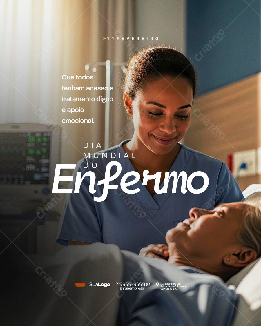 Post Dia Mundial do Enfermo Saúde PSD Editável