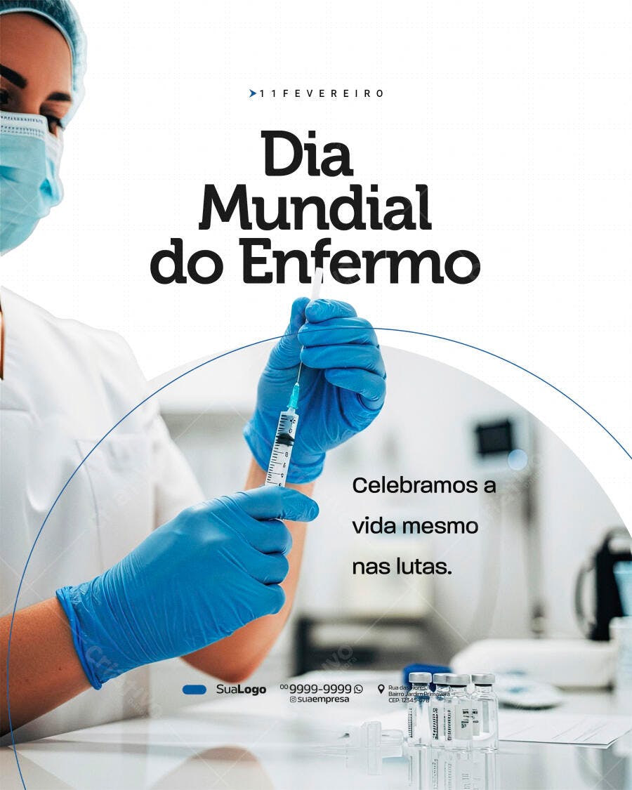 Post Instagram Dia Mundial do Enfermo 11 Fevereiro PSD Editável