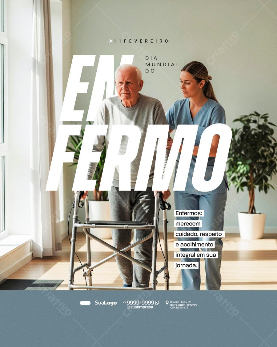 Post Instagram Dia Mundial do Enfermo 11 de Fevereiro PSD Editável