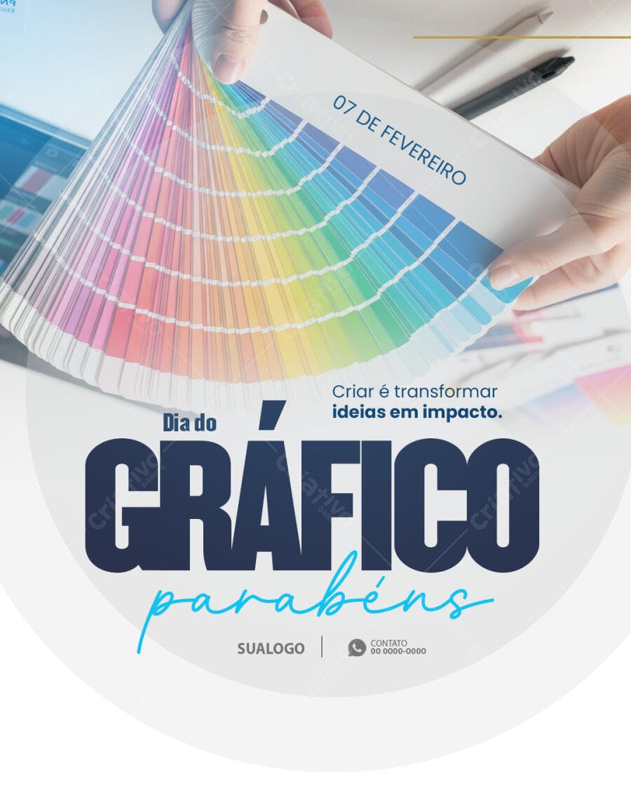 Post Instagram Dia do Gráfico 7 de Fevereiro PSD Editável