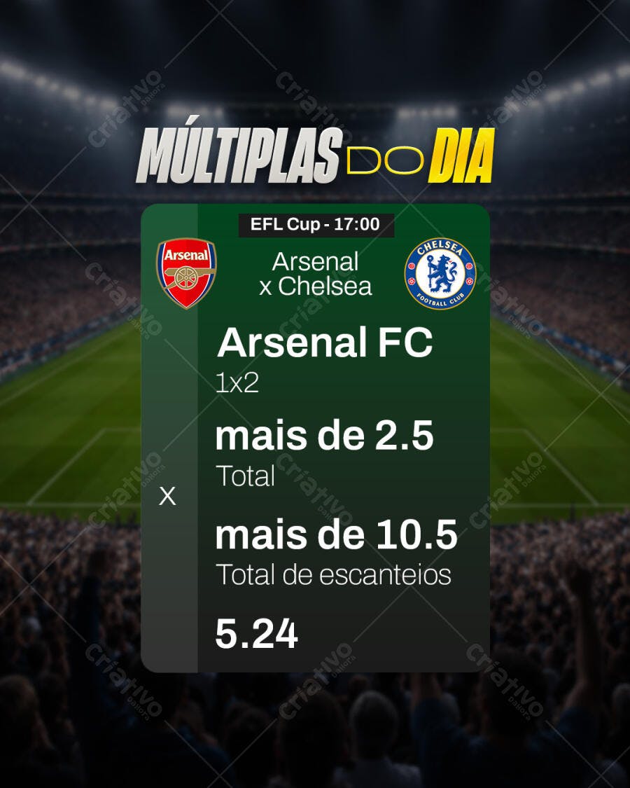 Post Instagram Apostas Esportivas Futebol PSD Editável