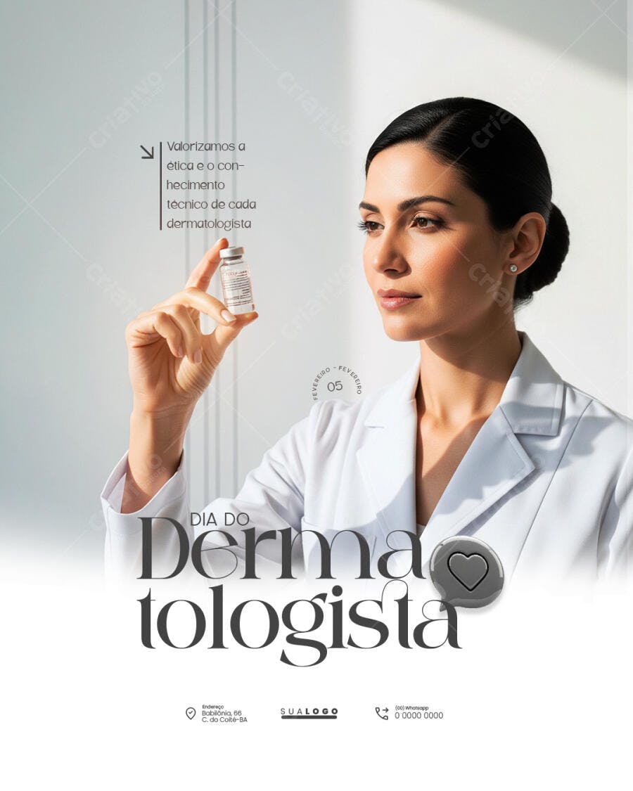 Post Dia do Dermatologista Clínica Estética PSD Editável