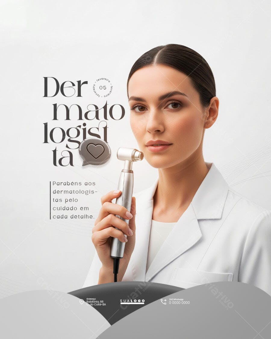 Post Dia do Dermatologista Clínica Estética PSD Editável