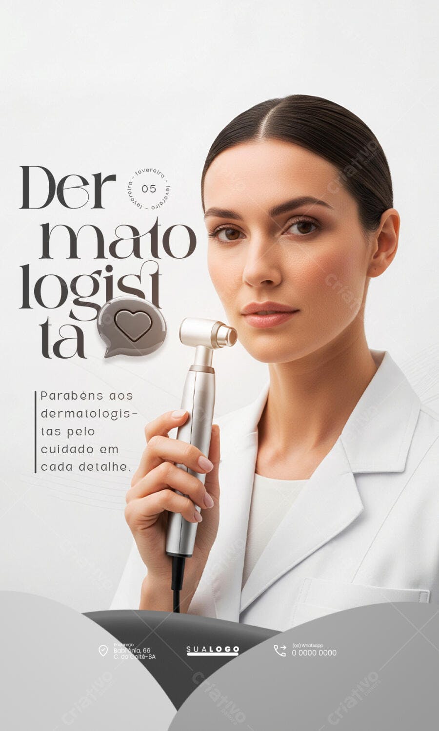 Post Instagram Dia do Dermatologista Clínica Estética PSD Editável