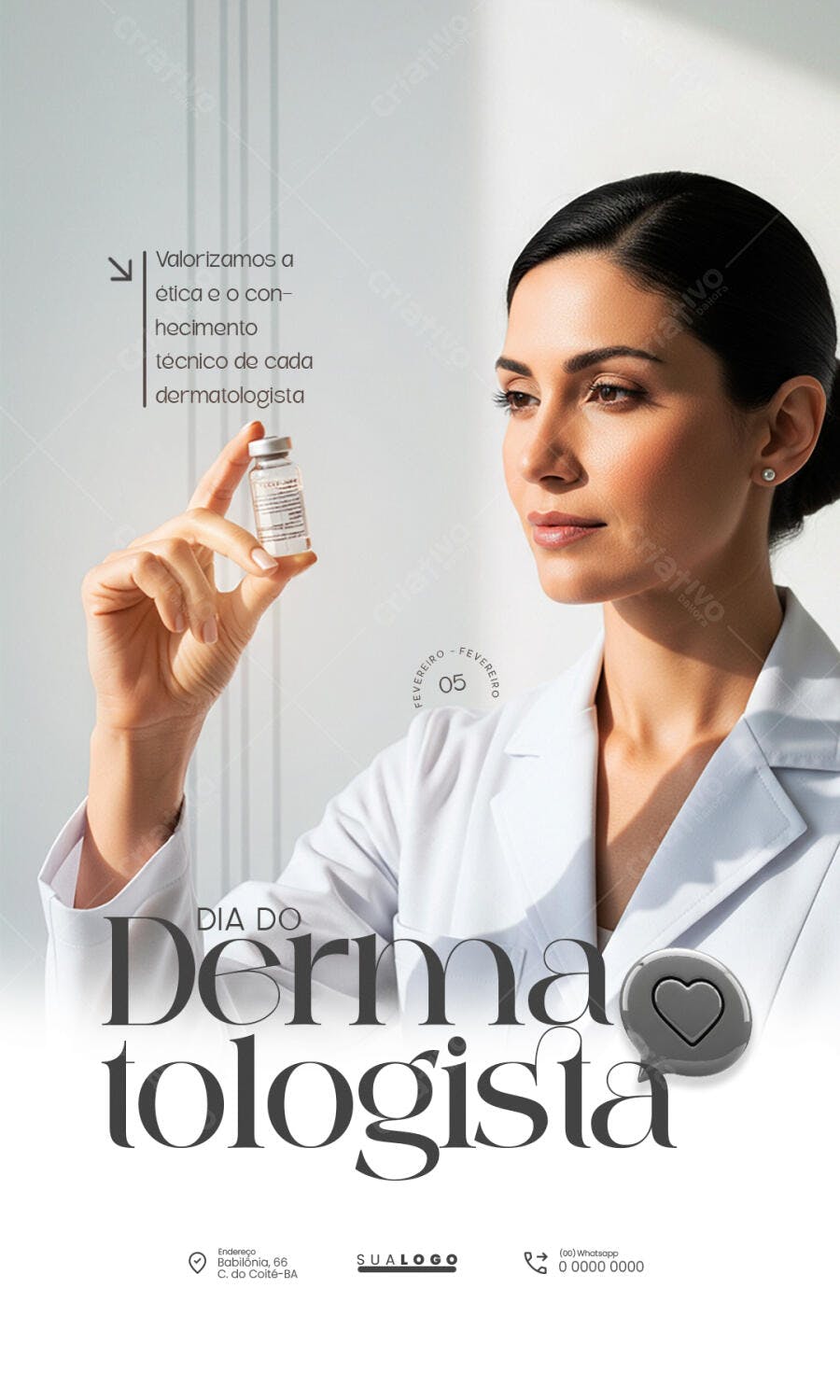 Post Dia do Dermatologista Clínica Estética PSD Editável