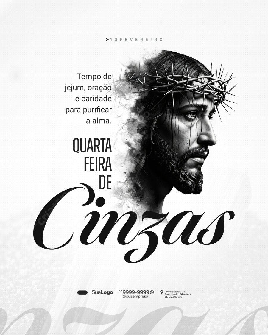 Post Quarta-feira de Cinzas Fevereiro PSD Editável